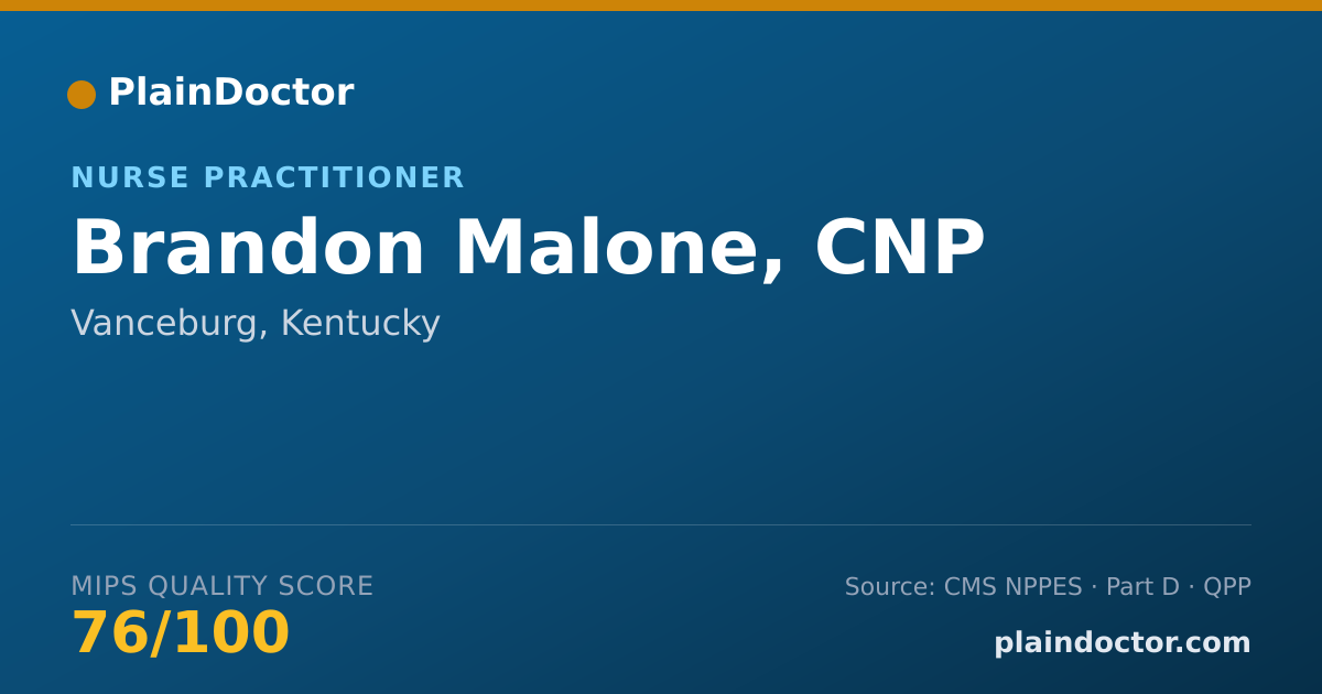 Shareable card for Brandon Malone, CNP - Family Nurse Practitioner, Vanceburg, KY