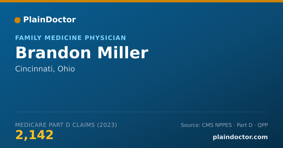 Shareable card for Brandon Miller - Family Medicine Physician, Cincinnati, OH
