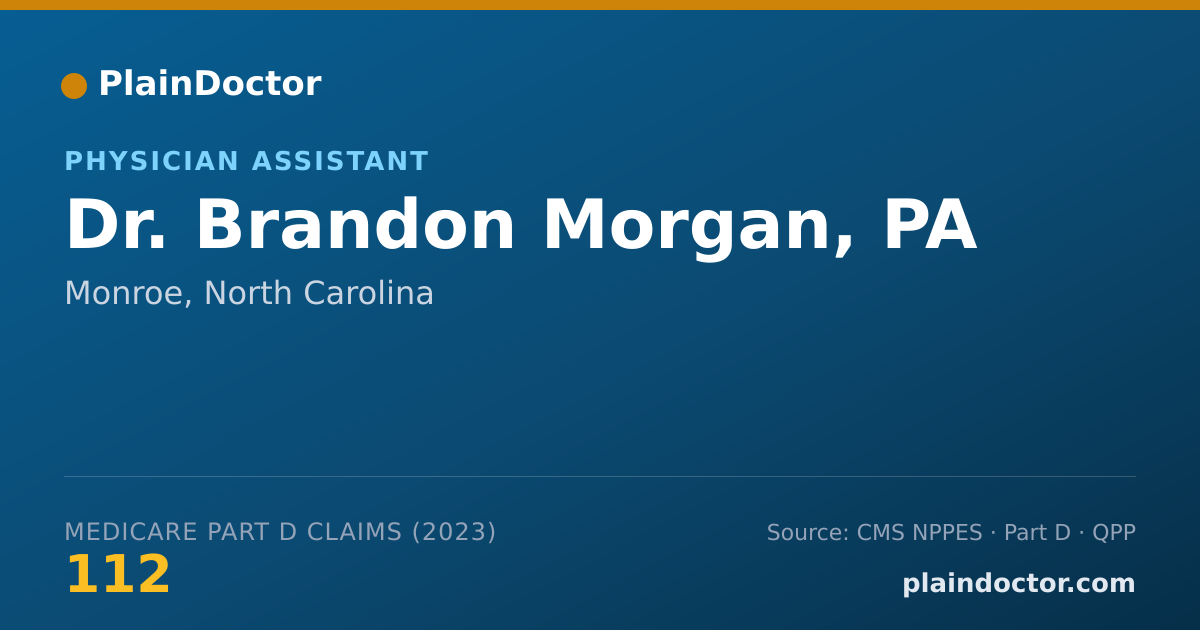 Shareable card for Brandon Morgan, PA - Physician Assistant, Monroe, NC