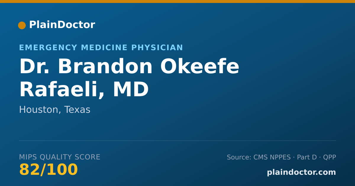 Shareable card for Brandon Okeefe Rafaeli, MD - Emergency Medicine Physician, Houston, TX