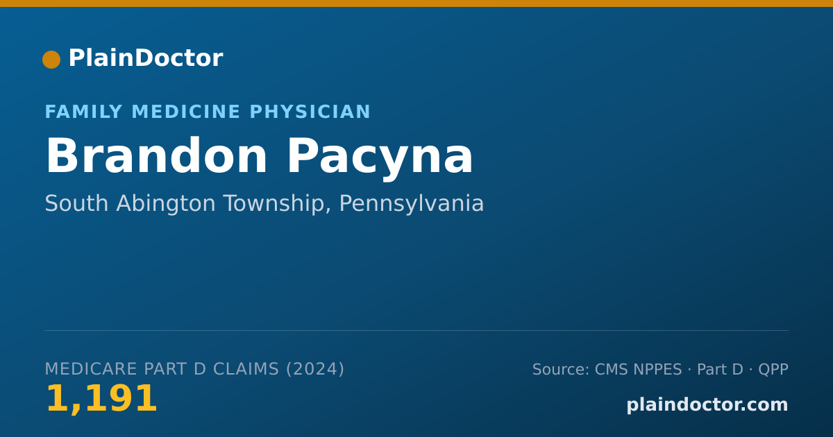 Shareable card for Brandon Pacyna - Family Medicine Physician, South Abington Township, PA