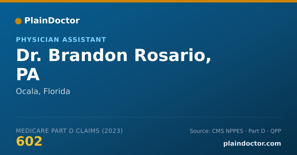 Shareable card for Brandon Rosario, PA - Physician Assistant, Ocala, FL