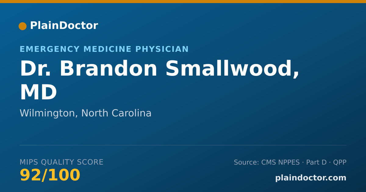 Shareable card for Brandon Smallwood, MD - Emergency Medicine Physician, Wilmington, NC