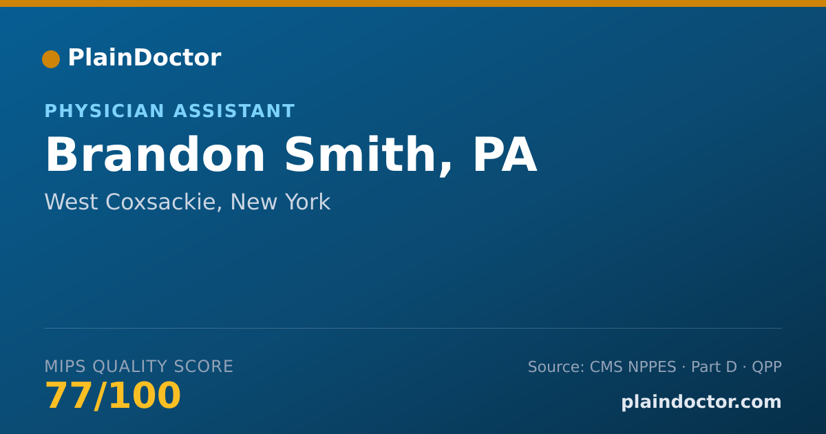 Shareable card for Brandon Smith, PA - Physician Assistant, West Coxsackie, NY