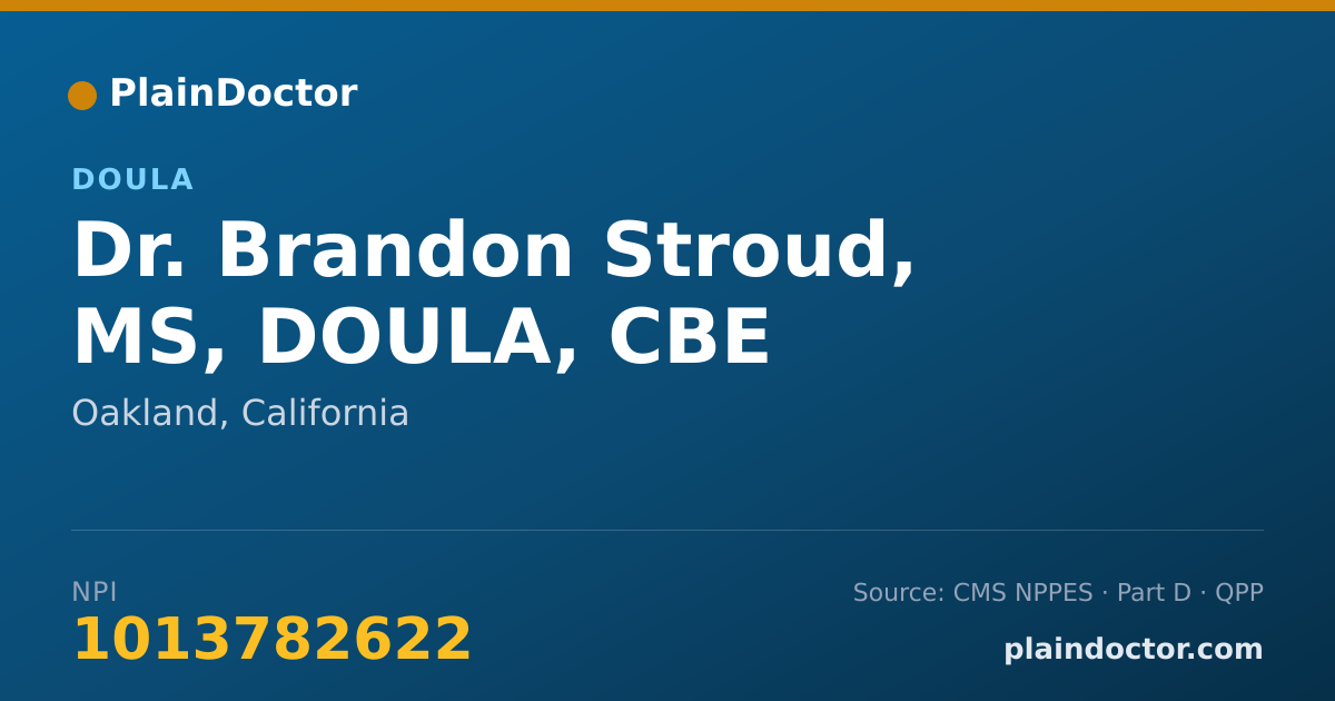 Shareable card for Brandon Stroud, MS, DOULA, CBE - Doula, Oakland, CA