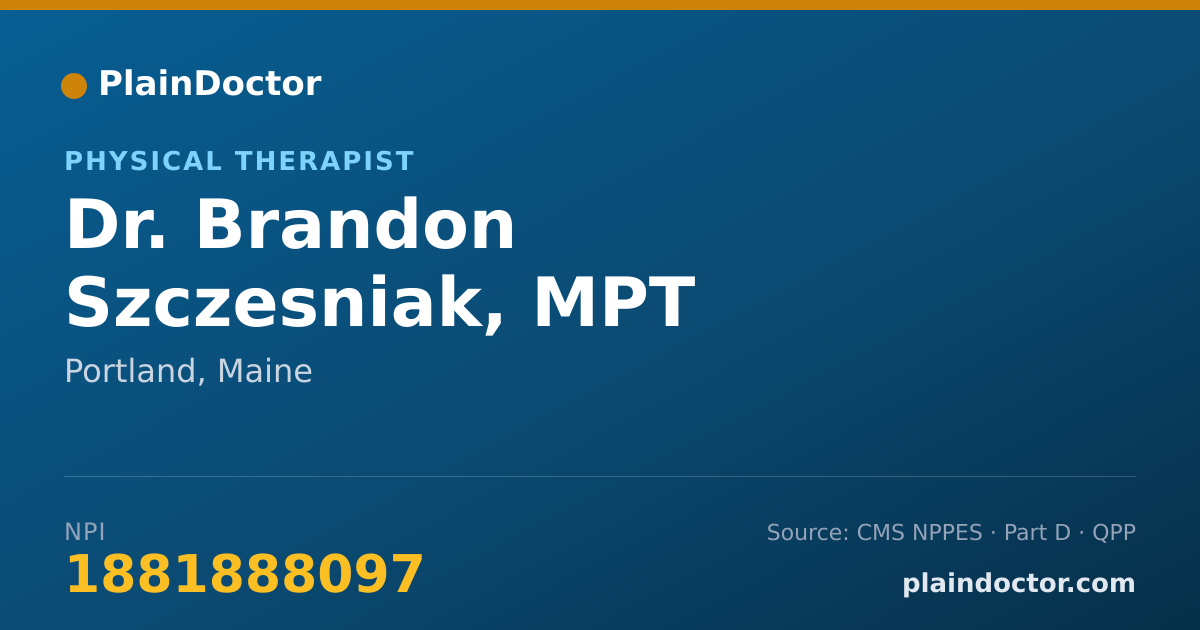 Shareable card for Brandon Szczesniak, MPT - Physical Therapist, Portland, ME