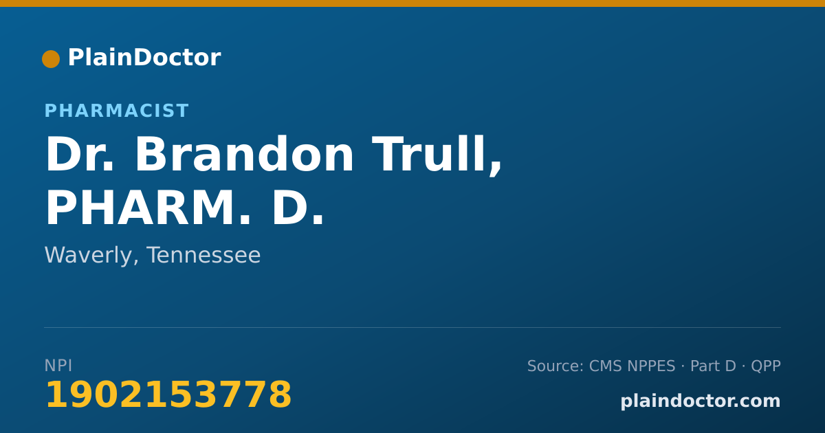 Shareable card for Brandon Trull, PHARM. D. - Pharmacist, Waverly, TN