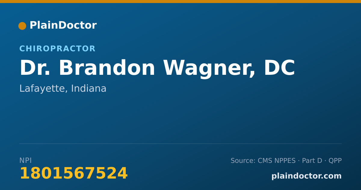 Shareable card for Brandon Wagner, DC - Chiropractor, Lafayette, IN