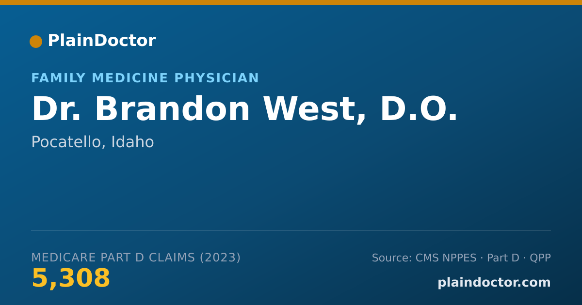 Shareable card for Brandon West, D.O. - Family Medicine Physician, Pocatello, ID