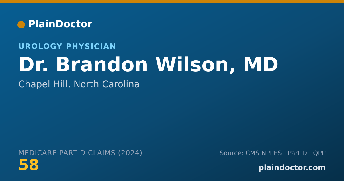 Shareable card for Brandon Wilson, MD - Urology Physician, Chapel Hill, NC