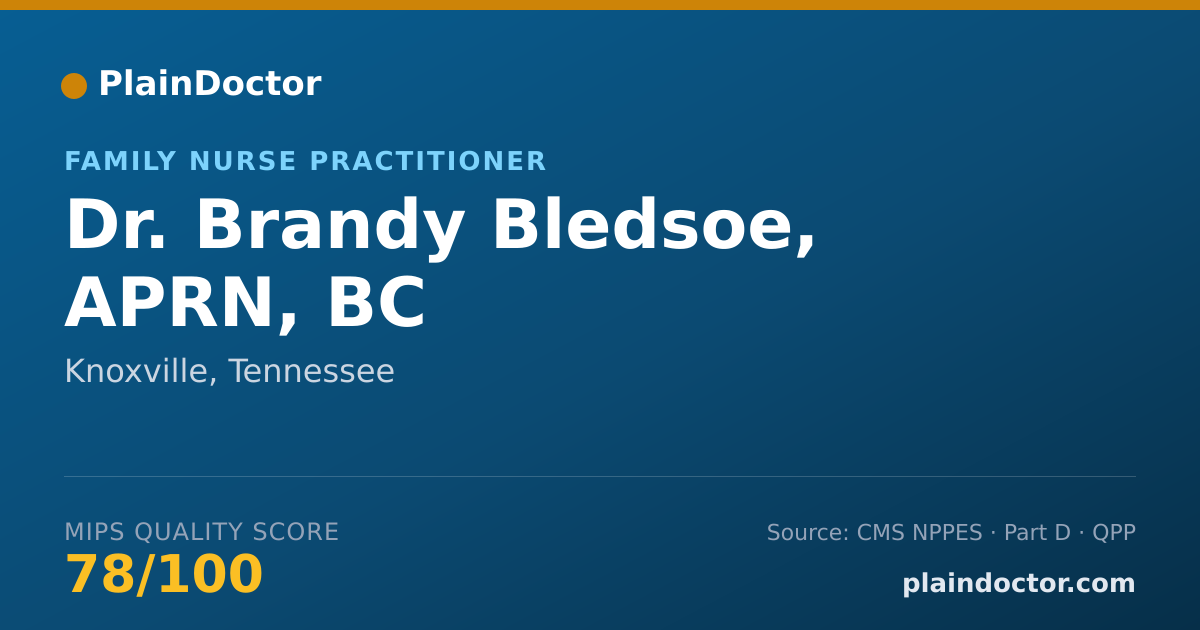 Shareable card for Brandy Bledsoe, APRN, BC - Family Nurse Practitioner, Knoxville, TN