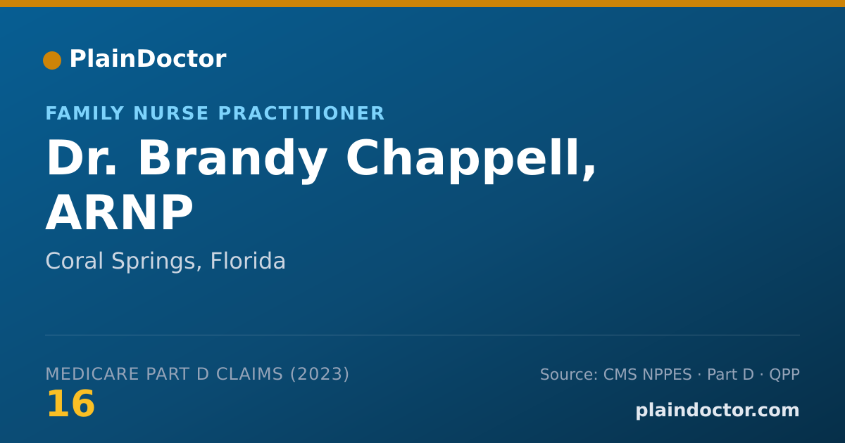 Shareable card for Brandy Chappell, ARNP - Family Nurse Practitioner, Coral Springs, FL