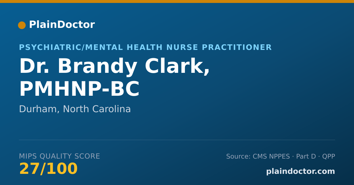 Shareable card for Brandy Clark, PMHNP-BC - Psychiatric/Mental Health Nurse Practitioner, Durham, NC