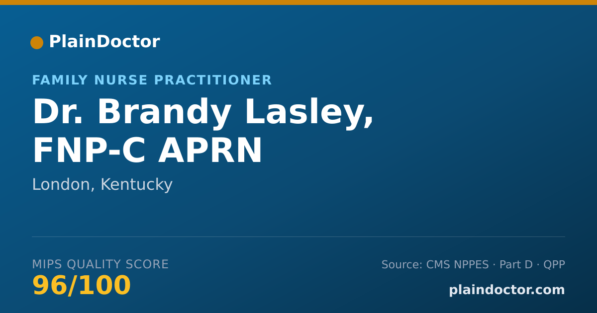 Shareable card for Brandy Lasley, FNP-C APRN - Family Nurse Practitioner, London, KY