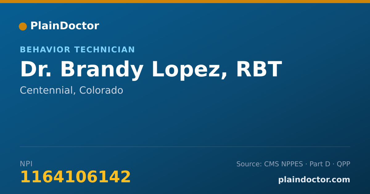 Shareable card for Brandy Lopez, RBT - Behavior Technician, Centennial, CO