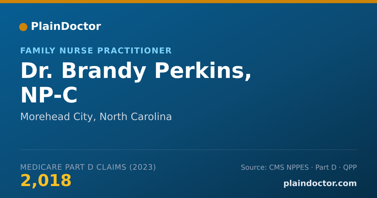 Shareable card for Brandy Perkins, NP-C - Family Nurse Practitioner, Morehead City, NC