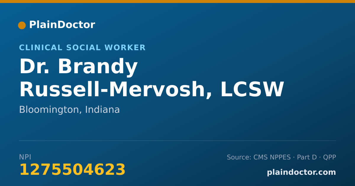 Shareable card for Brandy Russell-Mervosh, LCSW - Clinical Social Worker, Bloomington, IN