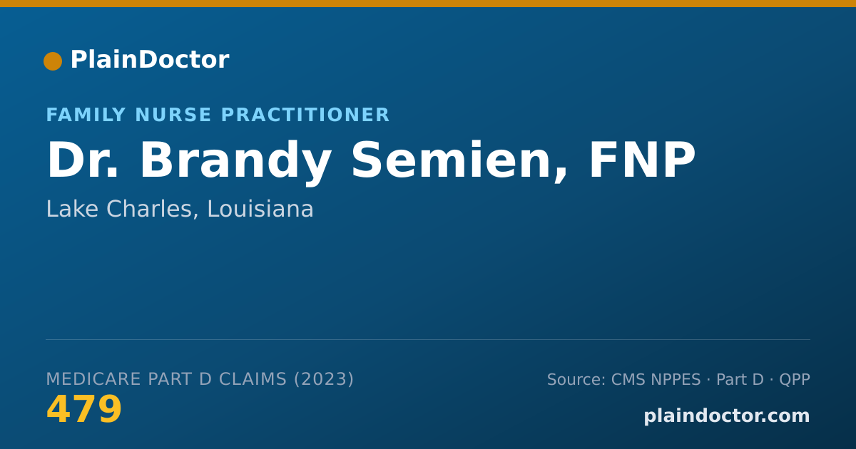 Shareable card for Brandy Semien, FNP - Family Nurse Practitioner, Lake Charles, LA