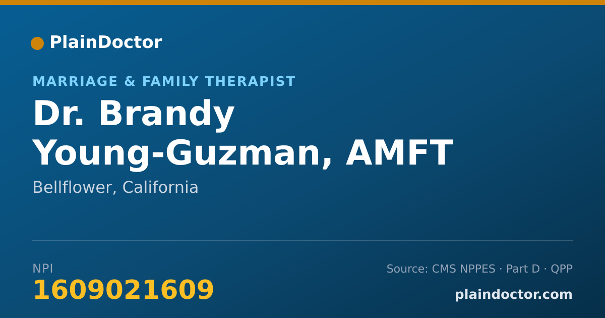 Shareable card for Brandy Young-Guzman, AMFT - Marriage & Family Therapist, Bellflower, CA