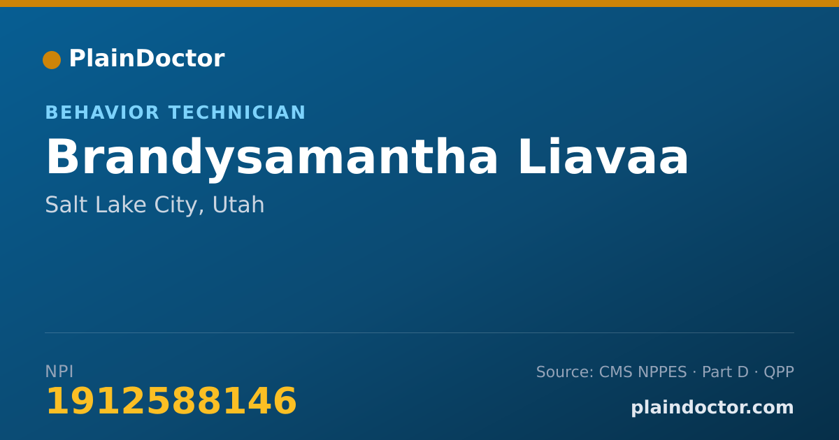 Shareable card for Brandysamantha Liavaa - Behavior Technician, Salt Lake City, UT