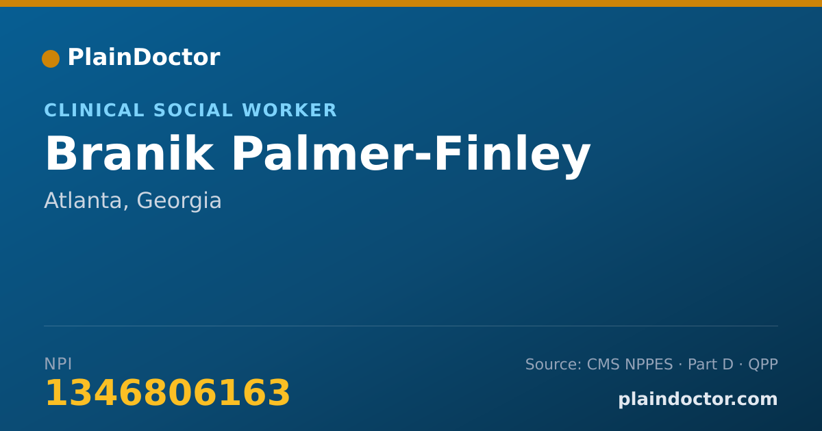 Shareable card for Branik Palmer-Finley - Clinical Social Worker, Atlanta, GA