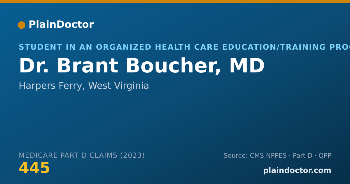 Shareable card for Brant Boucher, MD - Student in an Organized Health Care Education/Training Program, Harpers Ferry, WV