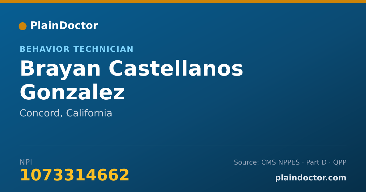 Shareable card for Brayan Castellanos Gonzalez - Behavior Technician, Concord, CA