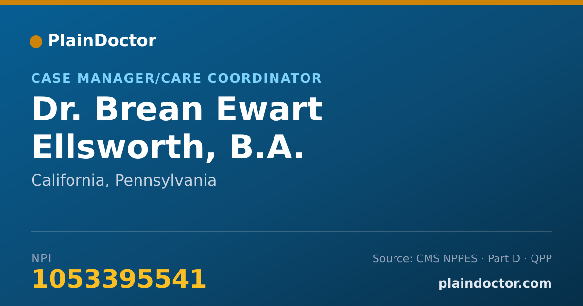 Shareable card for Brean Ewart Ellsworth, B.A. - Case Manager/Care Coordinator, California, PA