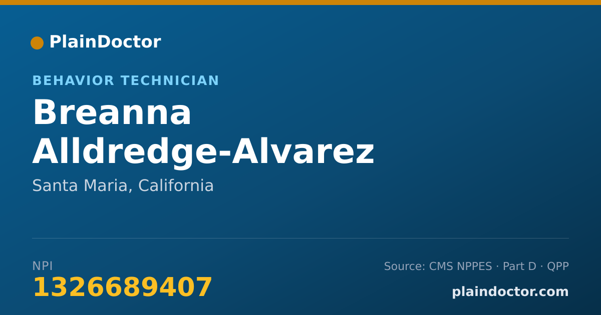 Shareable card for Breanna Alldredge-Alvarez - Behavior Technician, Santa Maria, CA