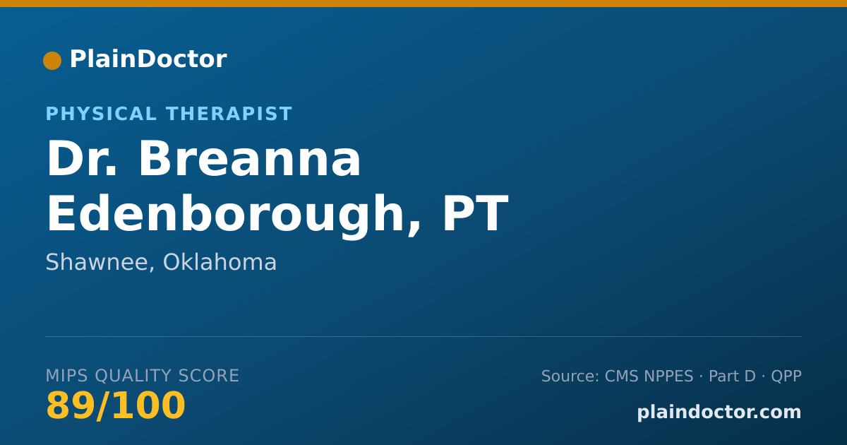 Shareable card for Breanna Edenborough, PT - Physical Therapist, Shawnee, OK