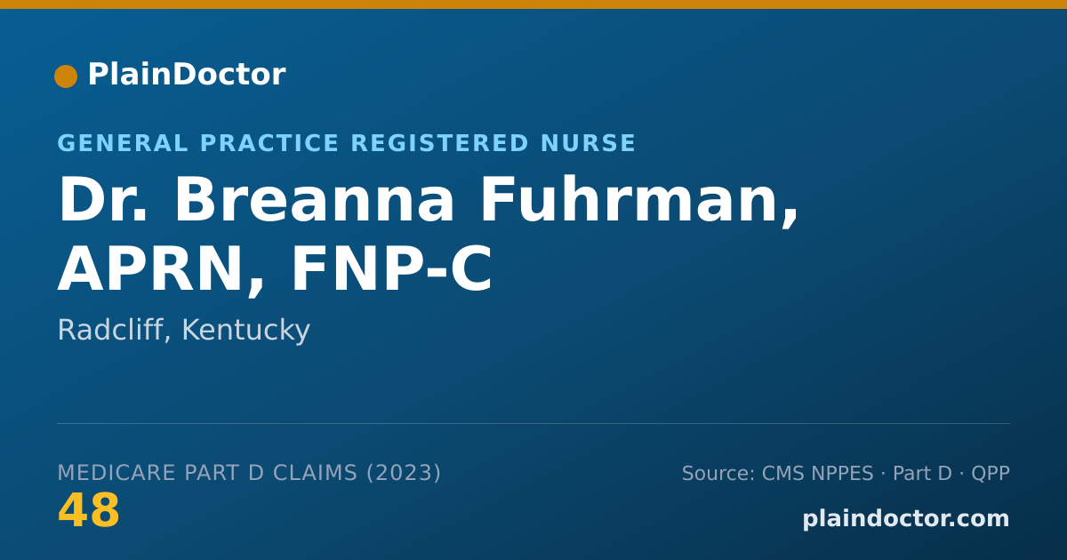 Shareable card for Breanna Fuhrman, APRN, FNP-C - General Practice Registered Nurse, Radcliff, KY