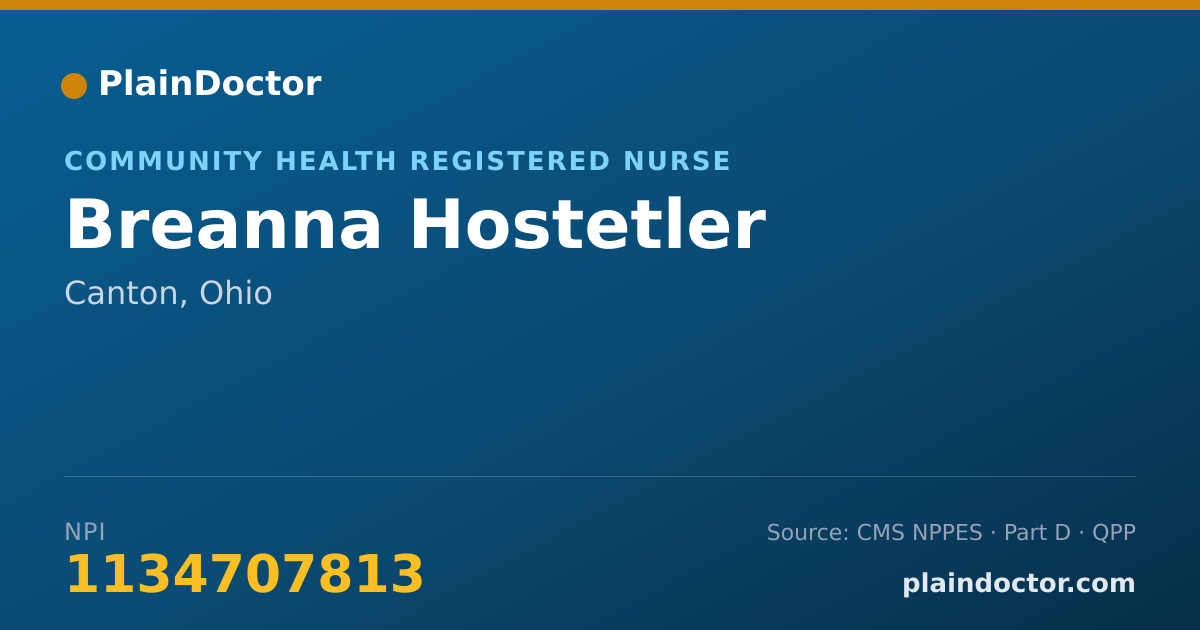 Shareable card for Breanna Hostetler - Community Health Registered Nurse, Canton, OH