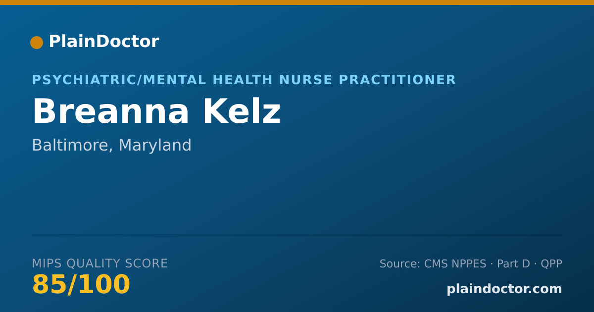 Shareable card for Breanna Kelz - Psychiatric/Mental Health Nurse Practitioner, Baltimore, MD