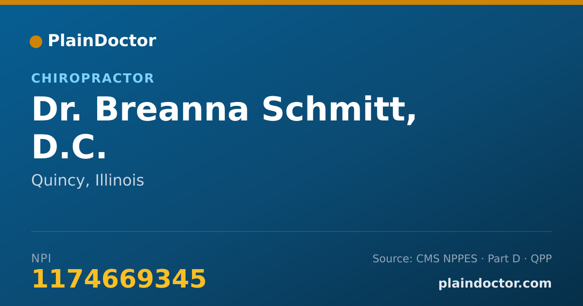 Shareable card for Breanna Schmitt, D.C. - Chiropractor, Quincy, IL