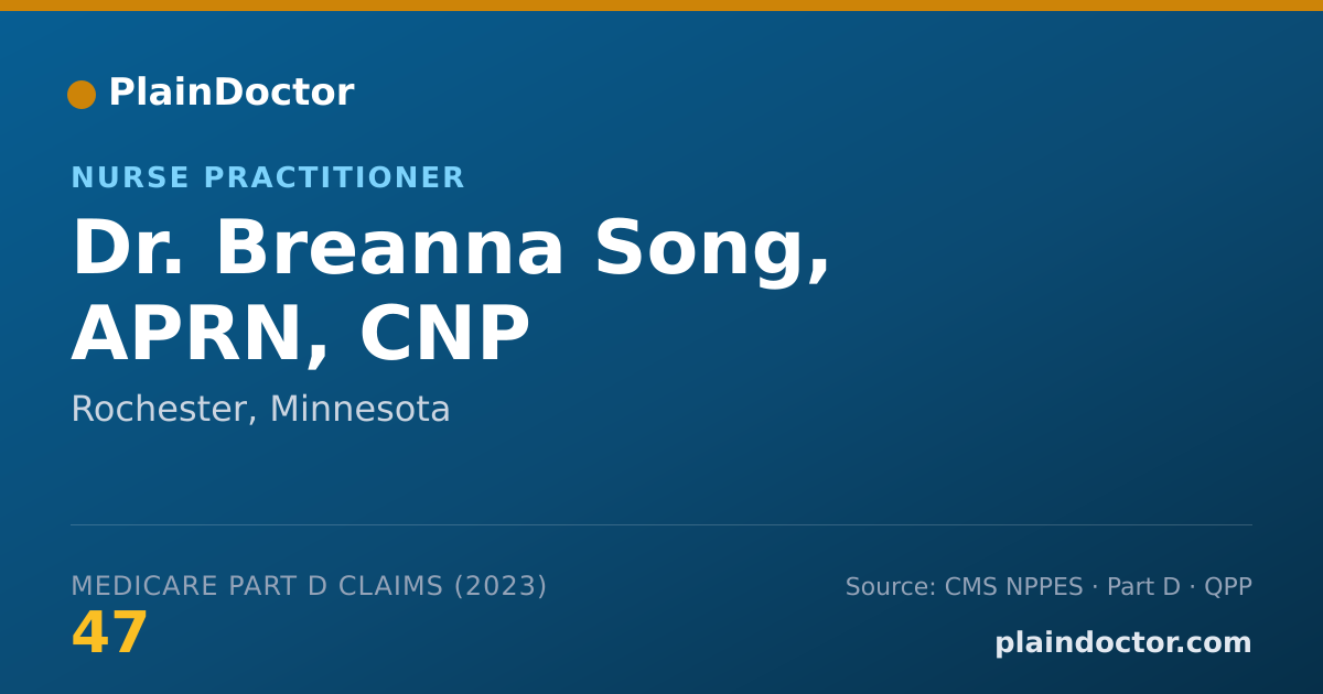 Shareable card for Breanna Song, APRN, CNP - Nurse Practitioner, Rochester, MN