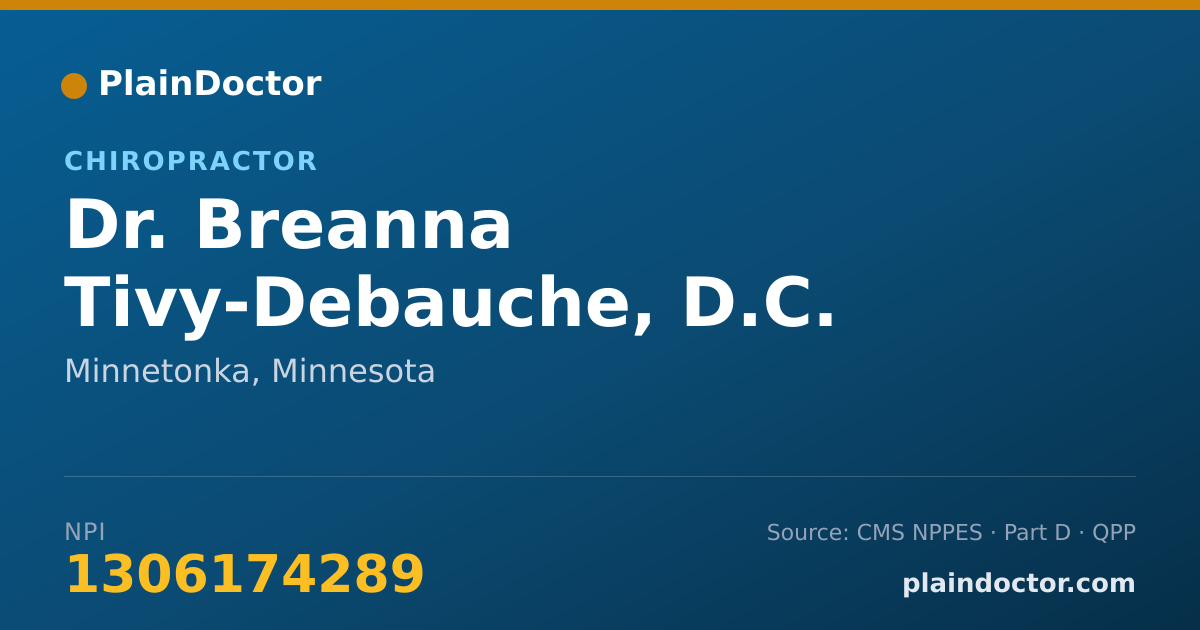 Shareable card for Breanna Tivy-Debauche, D.C. - Chiropractor, Minnetonka, MN