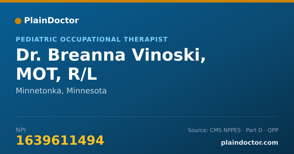 Shareable card for Breanna Vinoski, MOT, R/L - Pediatric Occupational Therapist, Minnetonka, MN