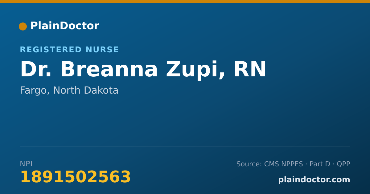Shareable card for Breanna Zupi, RN - Registered Nurse, Fargo, ND