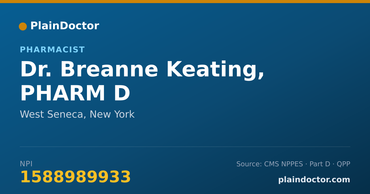 Shareable card for Breanne Keating, PHARM D - Pharmacist, West Seneca, NY