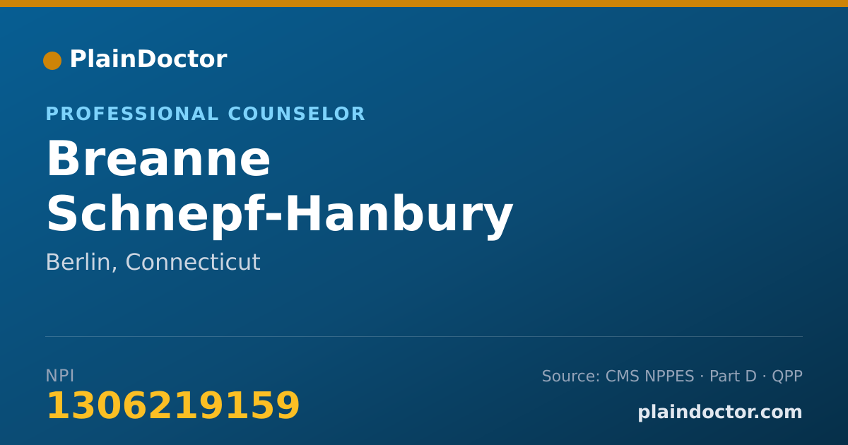 Shareable card for Breanne Schnepf-Hanbury - Professional Counselor, Berlin, CT