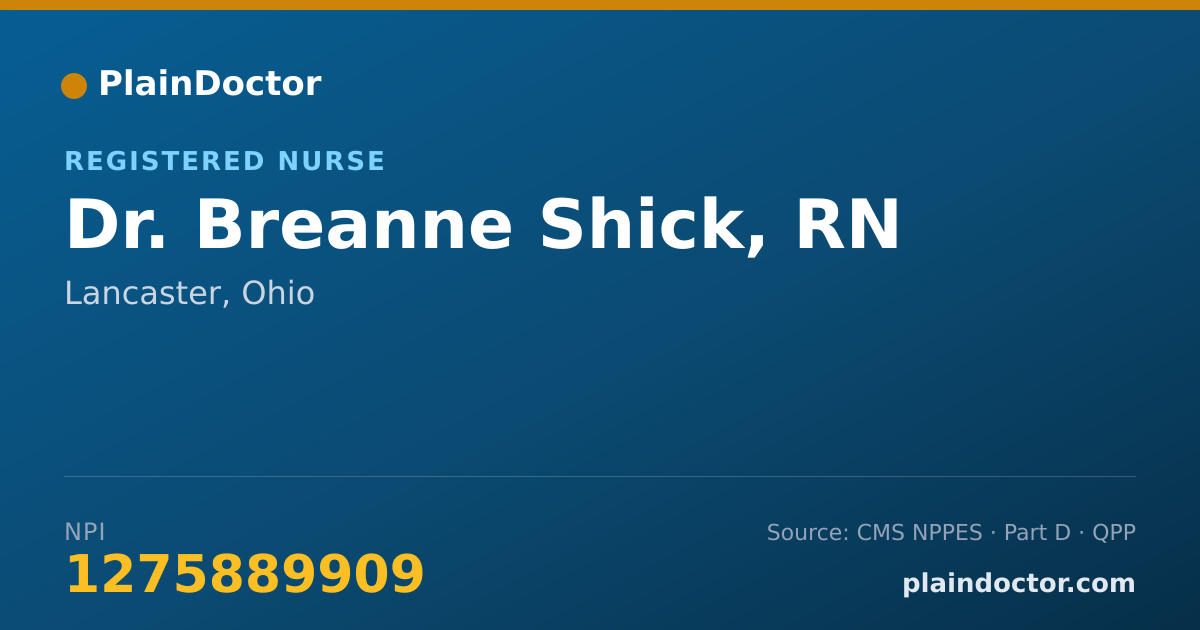 Shareable card for Breanne Shick, RN - Registered Nurse, Lancaster, OH