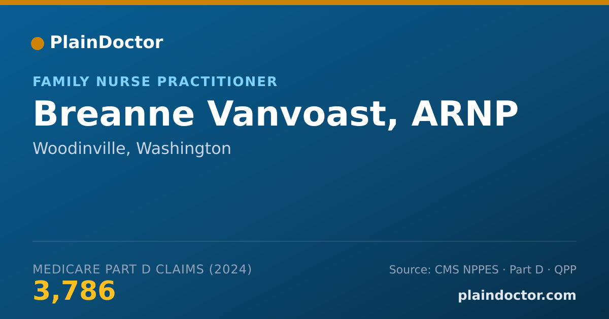 Shareable card for Breanne Vanvoast, ARNP - Family Nurse Practitioner, Woodinville, WA
