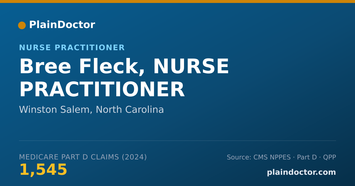 Shareable card for Bree Fleck, NURSE PRACTITIONER - Nurse Practitioner, Winston Salem, NC