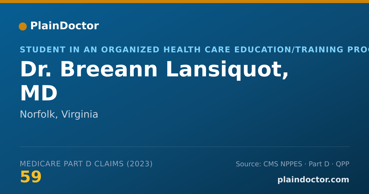 Shareable card for Breeann Lansiquot, MD - Student in an Organized Health Care Education/Training Program, Norfolk, VA