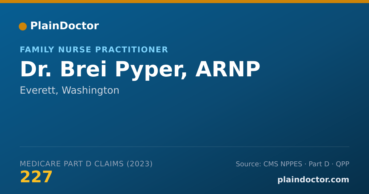 Shareable card for Brei Pyper, ARNP - Family Nurse Practitioner, Everett, WA