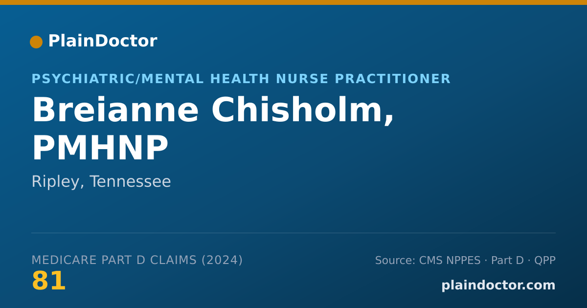 Shareable card for Breianne Chisholm, PMHNP - Psychiatric/Mental Health Nurse Practitioner, Brentwood, TN