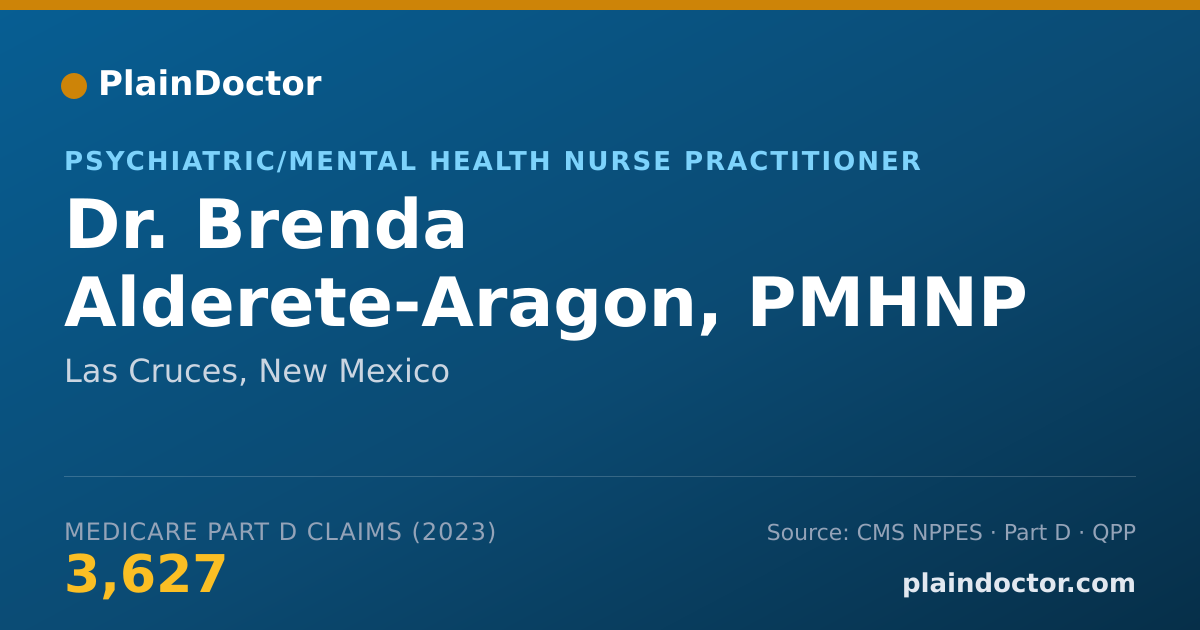 Shareable card for Brenda Alderete-Aragon, PMHNP - Psychiatric/Mental Health Nurse Practitioner, Las Cruces, NM