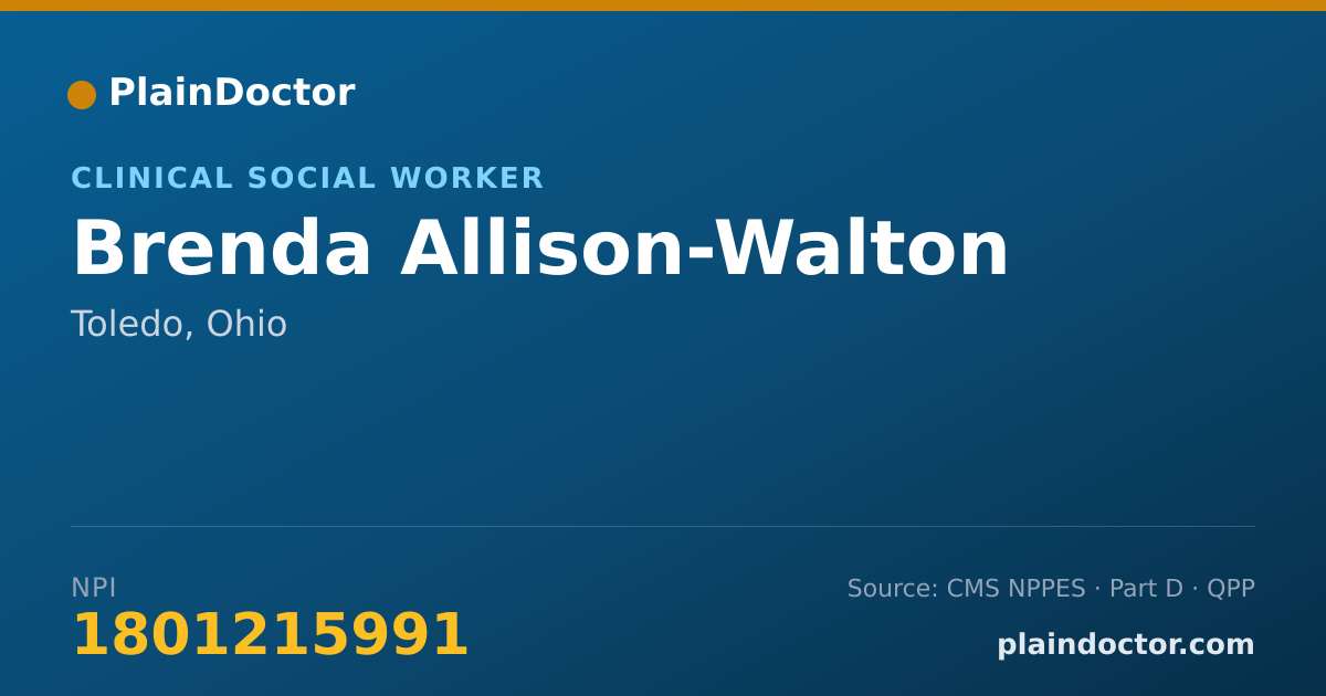 Shareable card for Brenda Allison-Walton - Clinical Social Worker, Toledo, OH