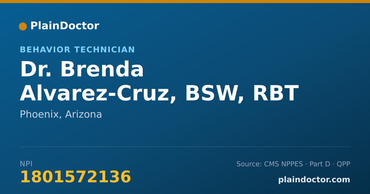 Shareable card for Brenda Alvarez-Cruz, BSW, RBT - Behavior Technician, Phoenix, AZ