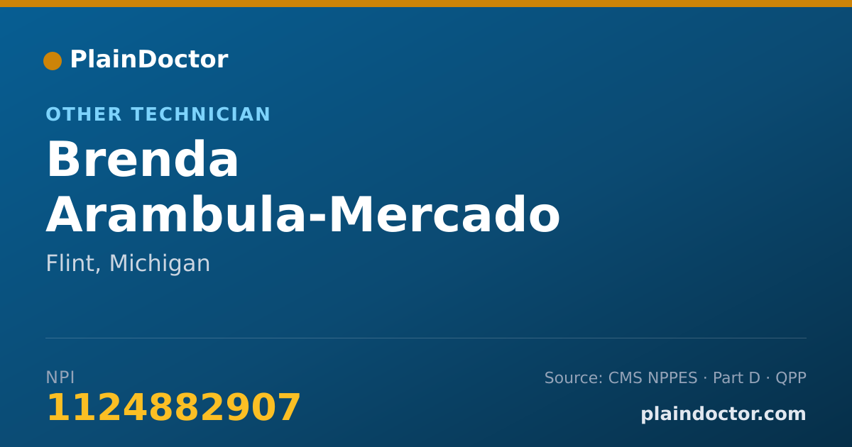 Shareable card for Brenda Arambula-Mercado - Other Technician, Flint, MI